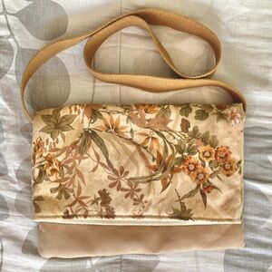 Floral Tan Shoulder Bag